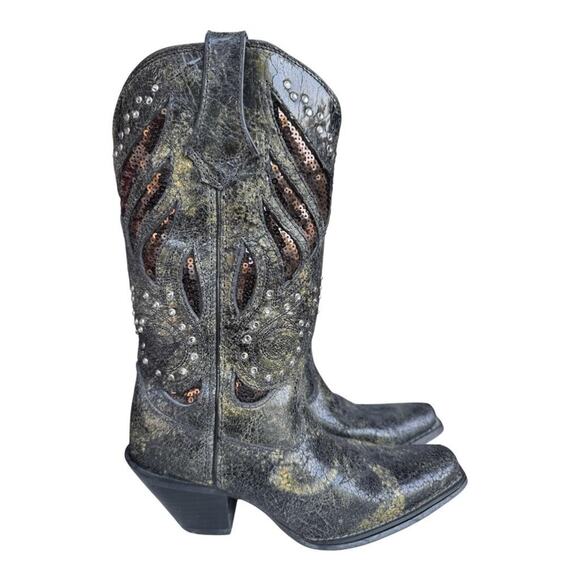 Durango Crush Bling Inlay Snip Toe Cowboy Boot Women size 6 - Picture 2 of 11